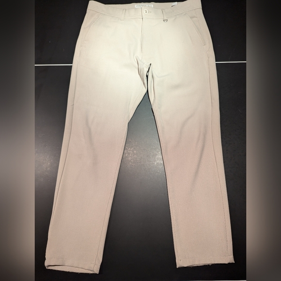 Denim and Flower Beige Pants - Picture 1 of 3